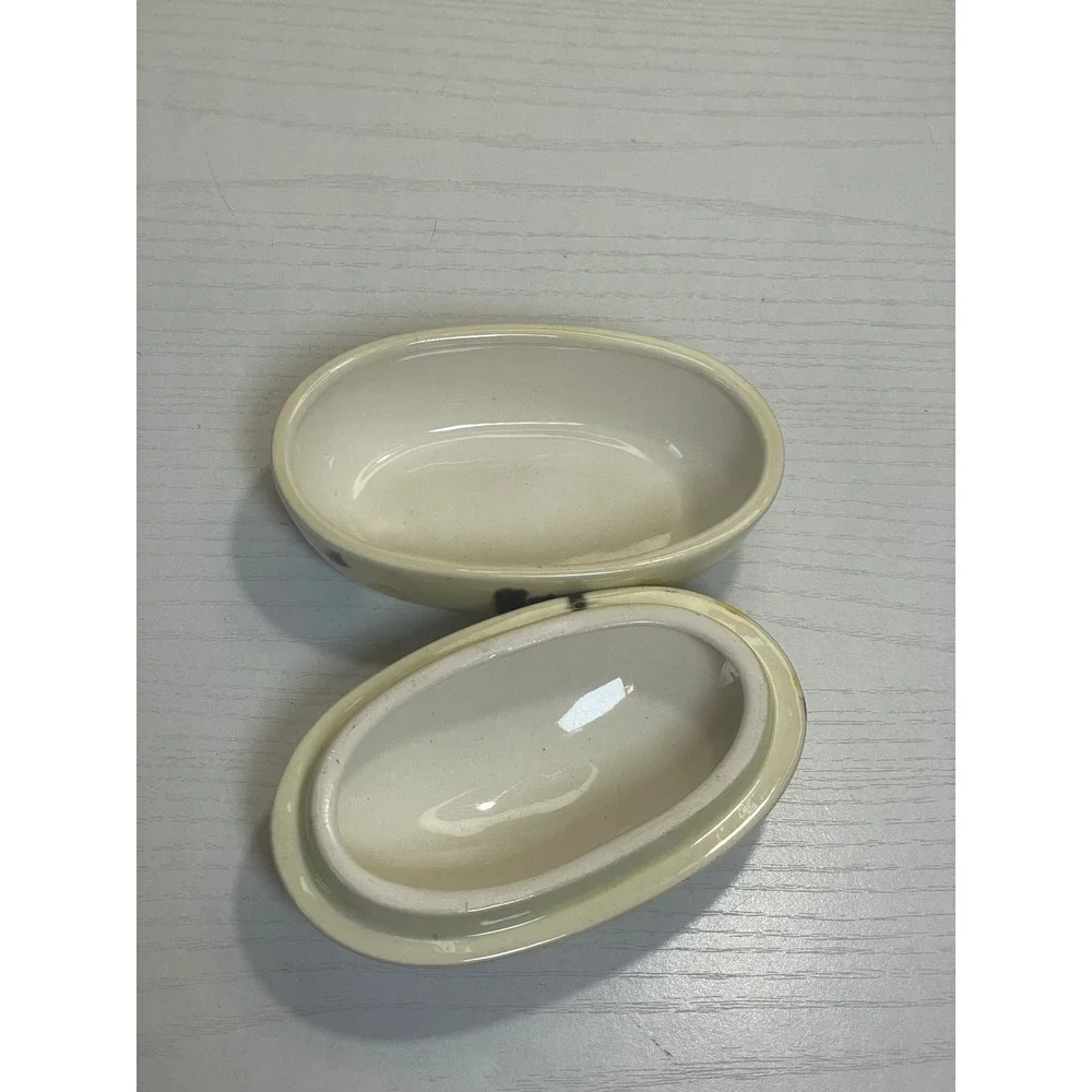 Trinket Box Yellow‎ Brown Speckled Decorative Container Handmade Ceramic